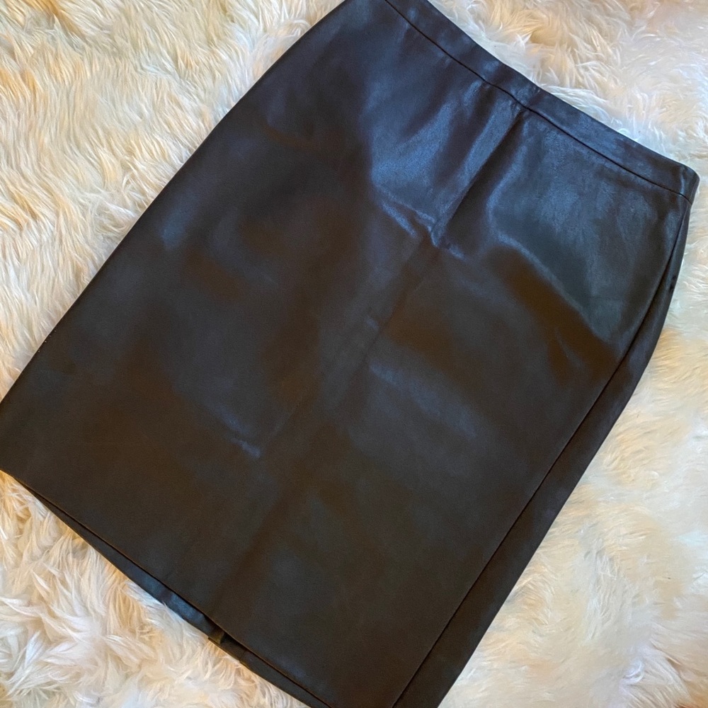 Faux leather brown BCBG pencil skirt